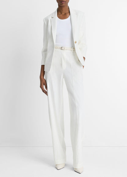 Linen-Blend Shrunken Blazer - US 3869