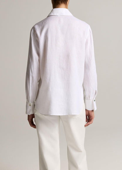 Linen Button-Front Shirt - US 8401
