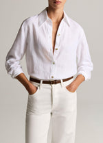 Linen Button-Front Shirt - US 8401