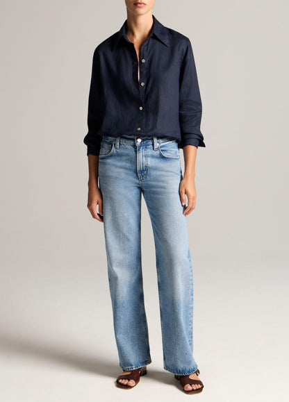 Linen Button-Front Shirt - US 6135