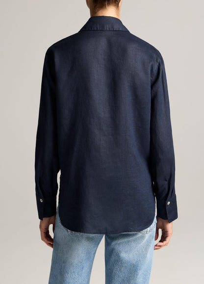 Linen Button-Front Shirt - US 6135