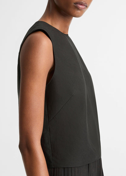 Linen Crew Neck Shell - US 3828