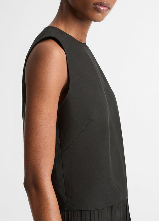 Linen Crew Neck Shell - US 3828