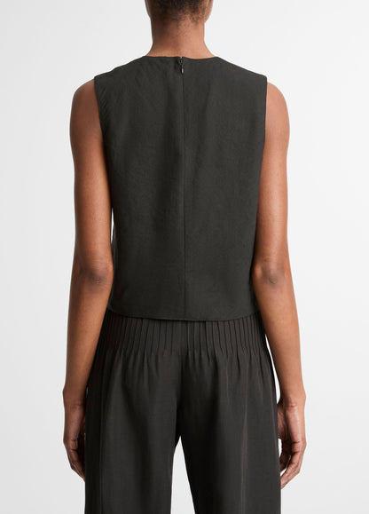 Linen Crew Neck Shell - US 3828