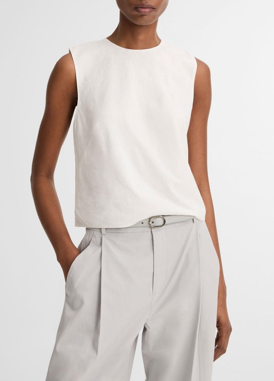 Linen Crew Neck Shell - US 7160