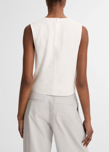 Linen Crew Neck Shell - US 7160