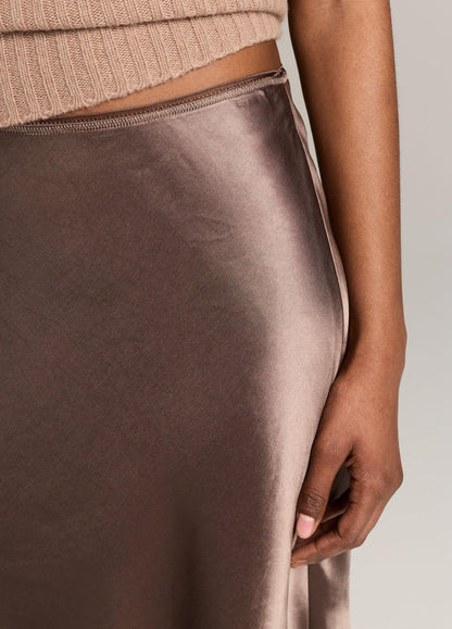 Lingerie-Trim Short Satin Slip Skirt - US 2205