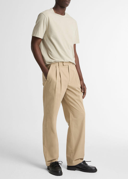 Louie Relaxed Stretch-Cotton Double-Pleated Trouser - US 5845