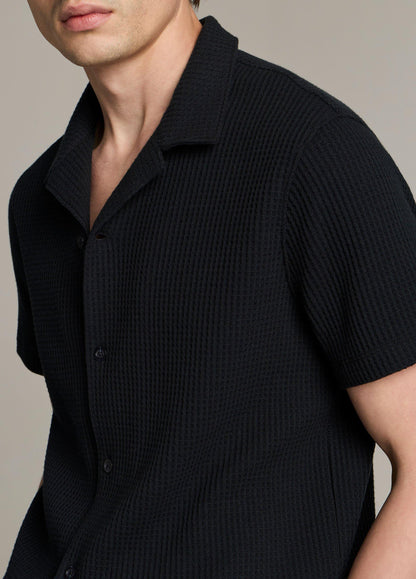 Macro-Waffle Cotton-Blend Cabana Shirt - US 4672