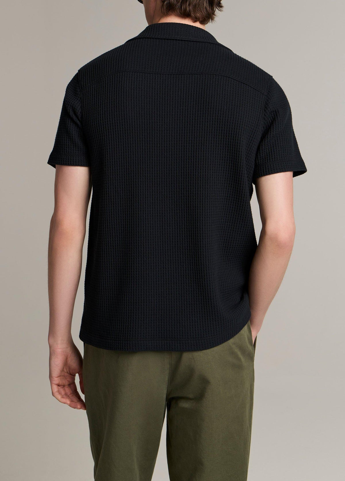 Macro-Waffle Cotton-Blend Cabana Shirt - US 4672