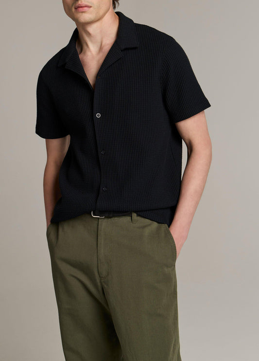 Macro-Waffle Cotton-Blend Cabana Shirt - US 4672