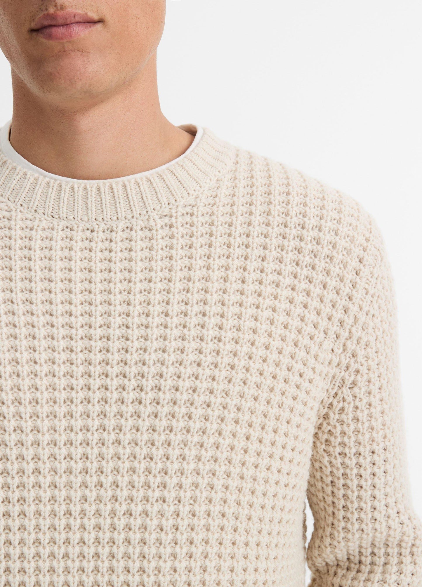 Macro-Waffle Crew Neck Sweater - US 1573