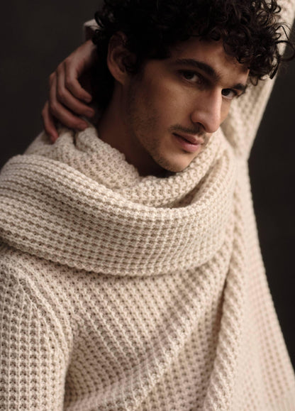 Macro-Waffle Crew Neck Sweater - US 1573