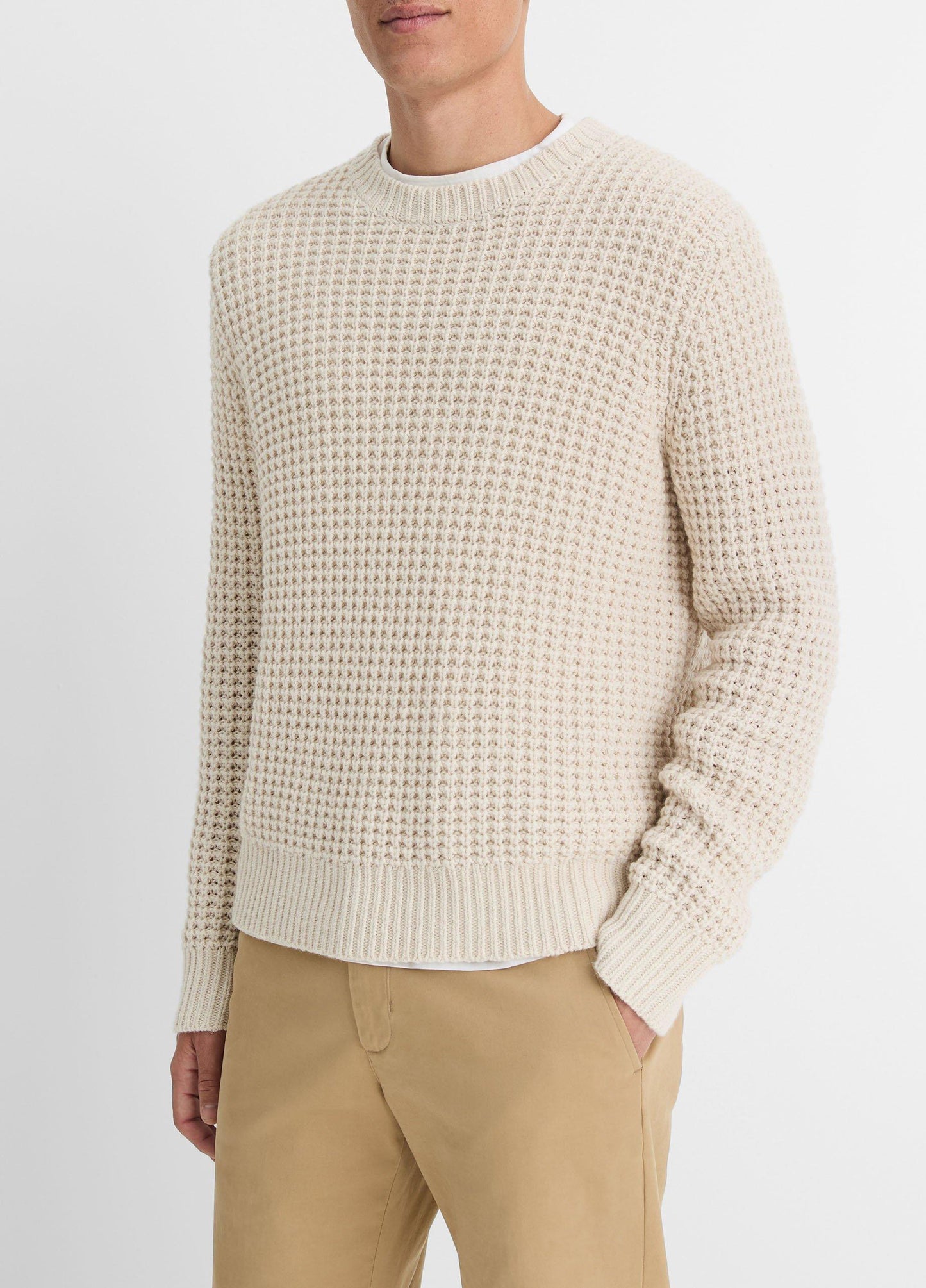 Macro-Waffle Crew Neck Sweater - US 1573