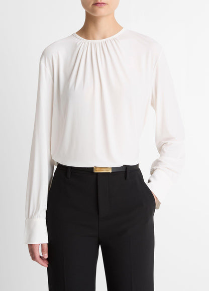 Matte Jersey Gathered Blouse - US 7086