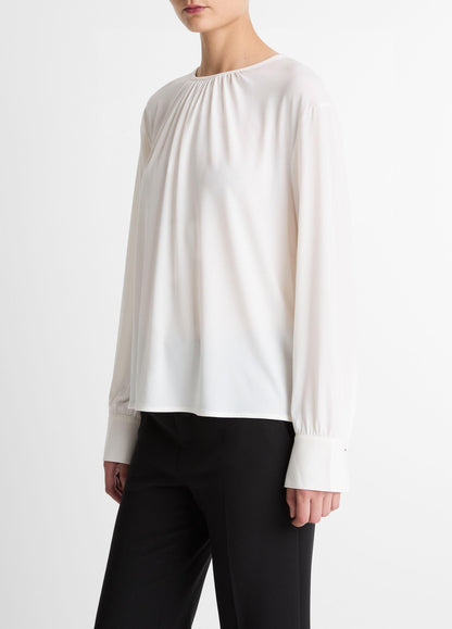 Matte Jersey Gathered Blouse - US 7086