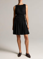 Matte Jersey Gathered-Tier Sleeveless Dress - US 6445