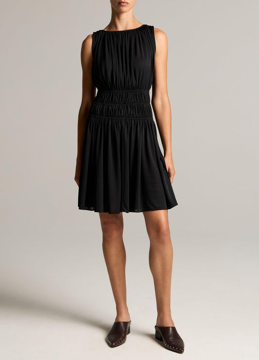 Matte Jersey Gathered-Tier Sleeveless Dress - US 6445