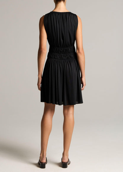 Matte Jersey Gathered-Tier Sleeveless Dress - US 6445