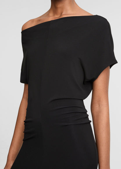 Matte Jersey Off-Shoulder Midi Dress - US 9862