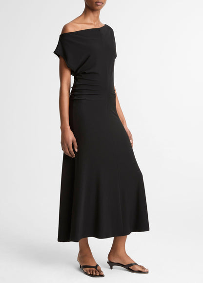 Matte Jersey Off-Shoulder Midi Dress - US 9862