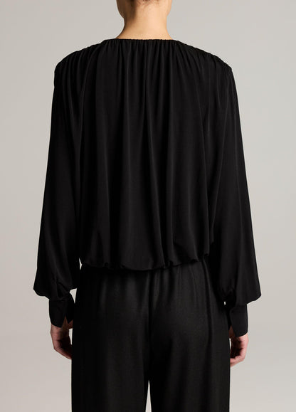 Matte Jersey V-Neck Bubble Top - US 0780