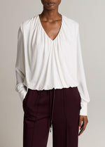 Matte Jersey V-Neck Bubble Top - US 2906