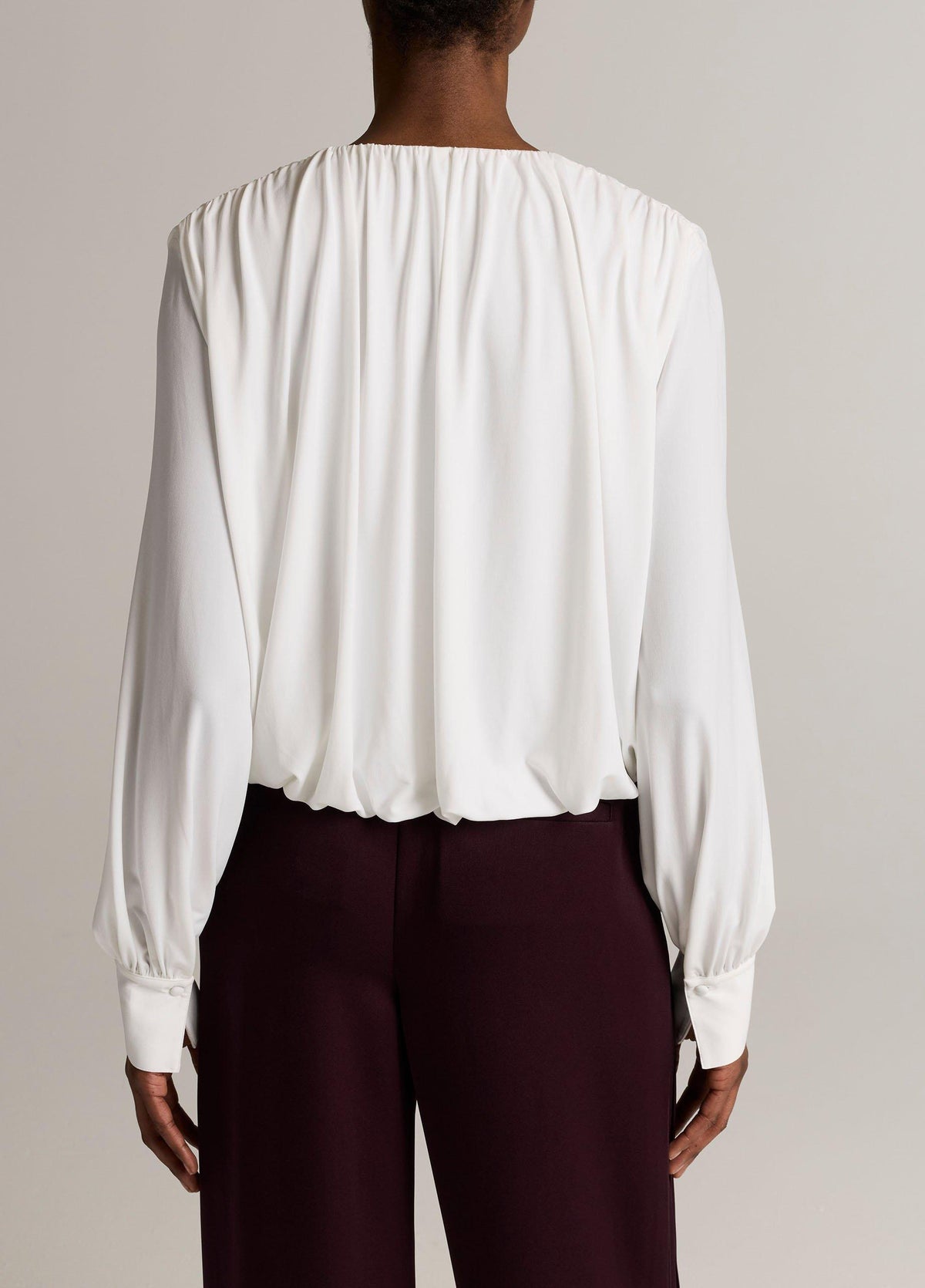 Matte Jersey V-Neck Bubble Top - US 2906