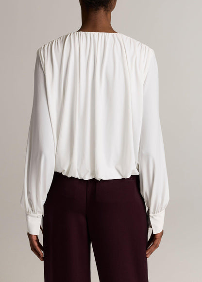 Matte Jersey V-Neck Bubble Top - US 2906