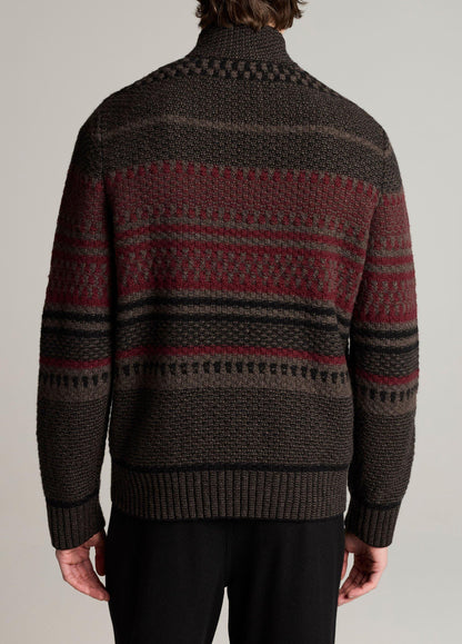 Merino Wool-Blend Variegated Jacquard Quarter-Zip Sweater - US 1530