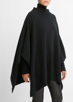 Merino Wool-Cashmere Funnel-Neck Poncho - US 3762