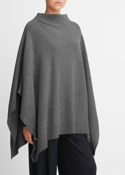 Merino Wool-Cashmere Funnel-Neck Poncho - US 7073