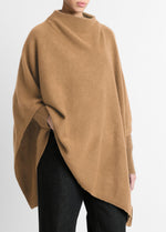 Merino Wool-Cashmere Funnel-Neck Poncho - US 2278