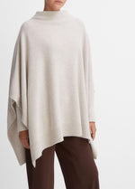Merino Wool-Cashmere Funnel-Neck Poncho - US 3296