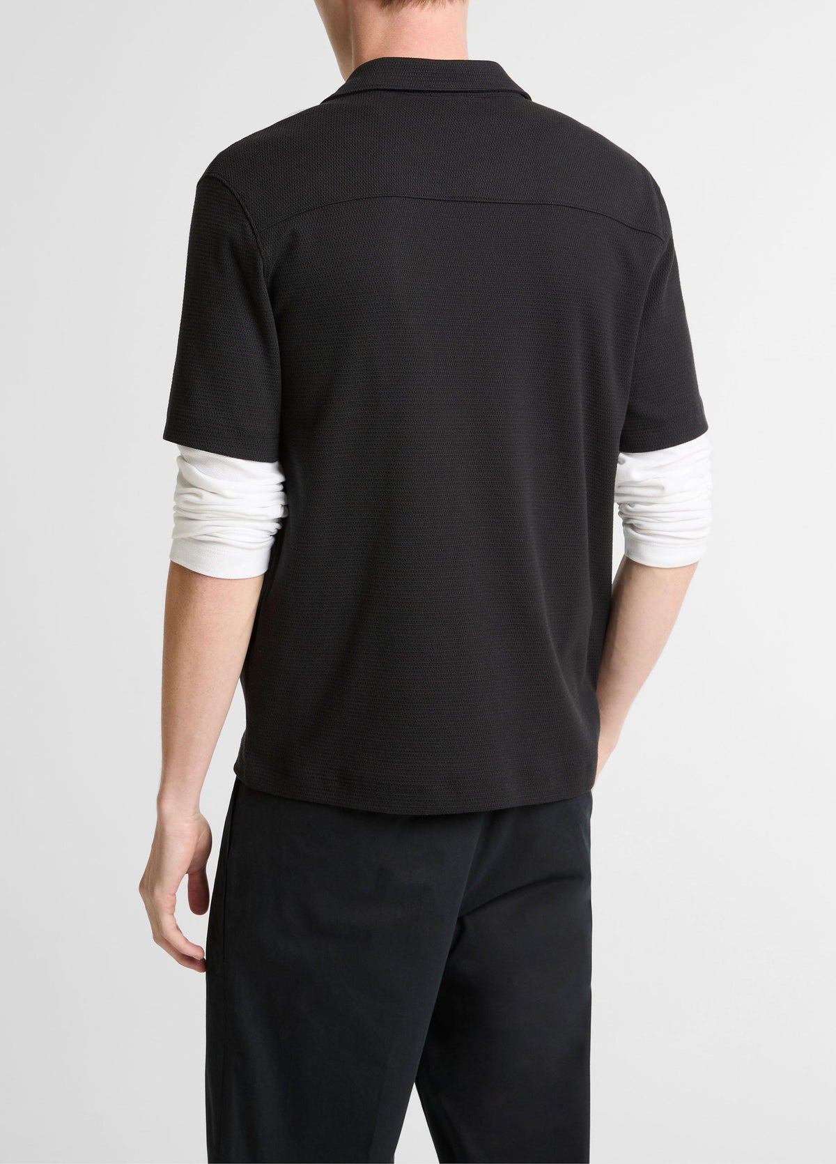 Mesh-Knit Cotton-Blend Cabana Shirt - US 6717