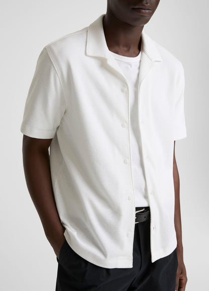 Mesh-Knit Cotton-Blend Cabana Shirt - US 8798