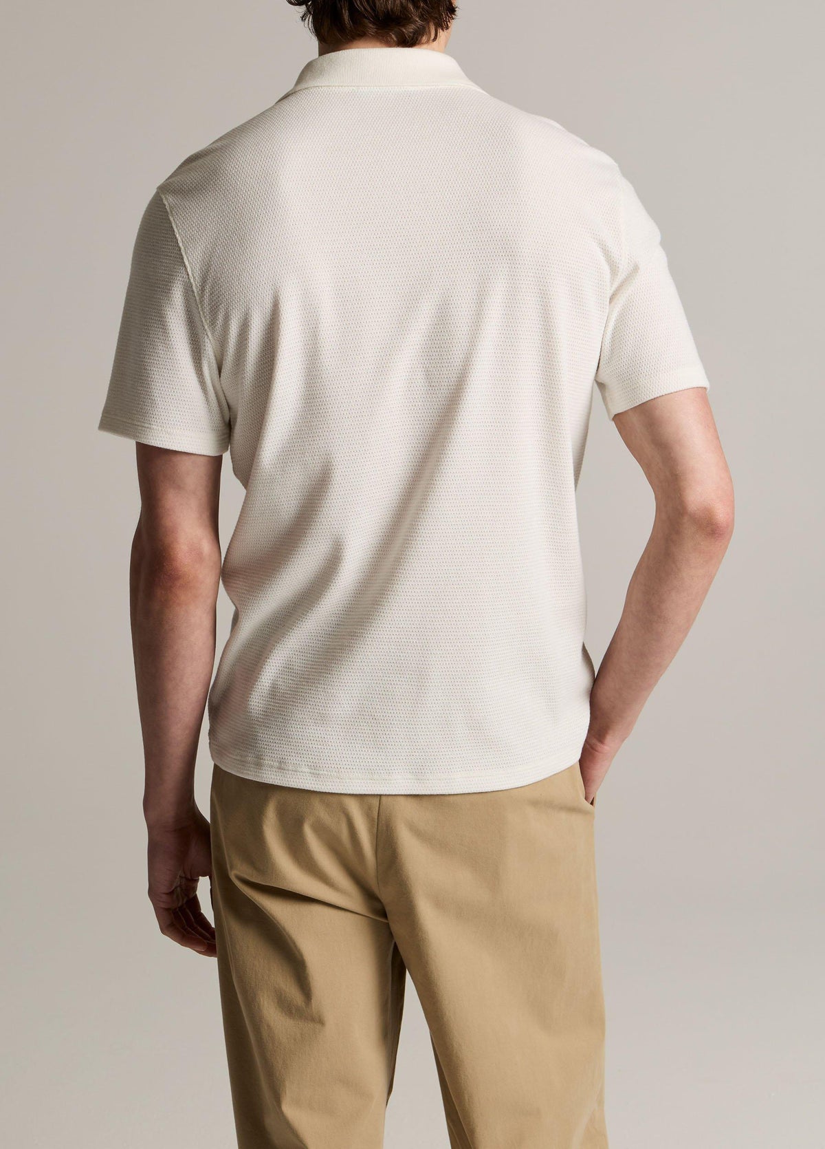 Mesh-Knit Cotton-Blend Snap Polo Shirt - US 7908