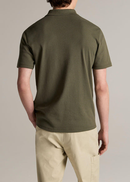 Mesh-Knit Cotton-Blend Snap Polo Shirt - US 7623