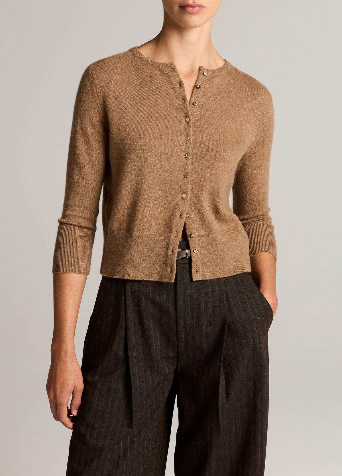 Metal-Button Wool & Cashmere-Blend Cardigan - US 7354