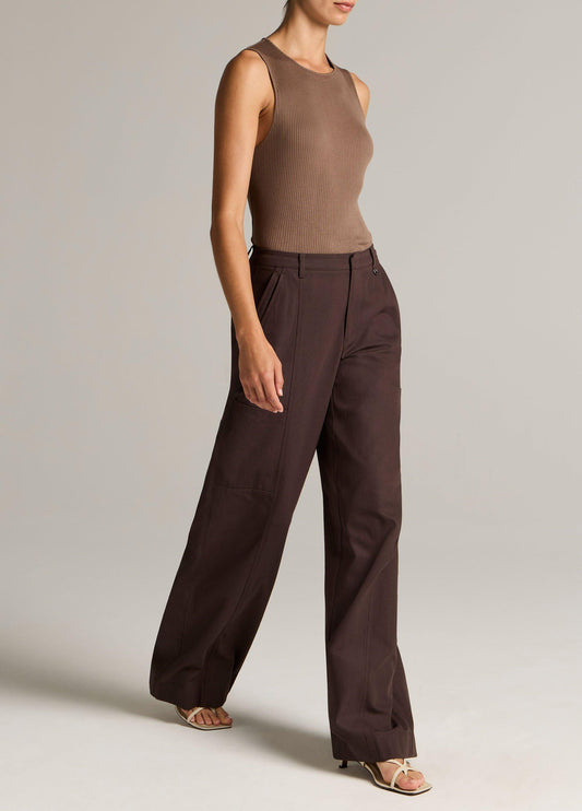 Mid-Rise Paneled Stretch-Cotton Pant - US 3132