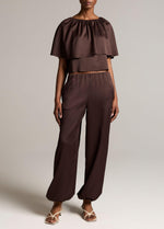 Mid-Rise Plissé Drawcord-Hem Pant - US 4613
