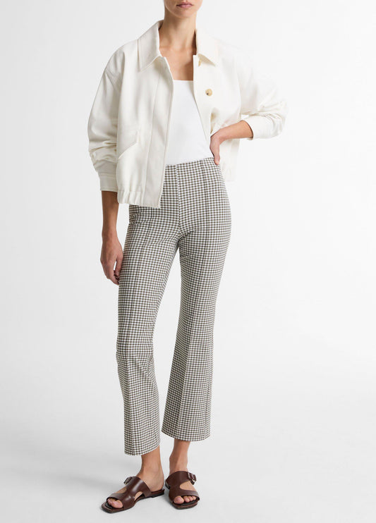 Niki Gingham Mid-Rise Crop Flare Pant - US 6530