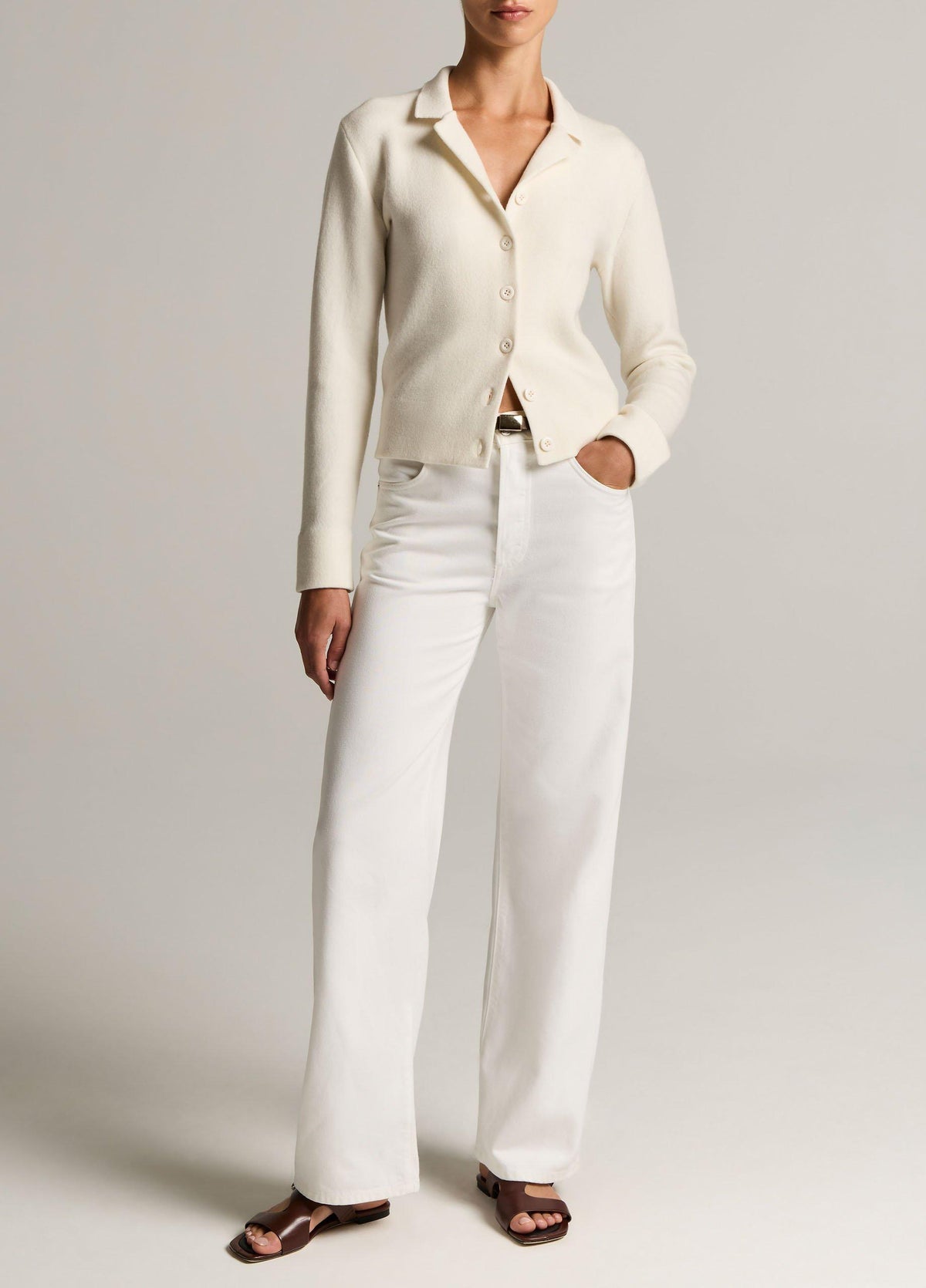 Notch-Collar Double-Face Wool-Blend Cardigan - US 2061