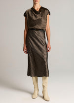 Ombré Plaid Lingerie-Trim Satin Slip Skirt - US 3394