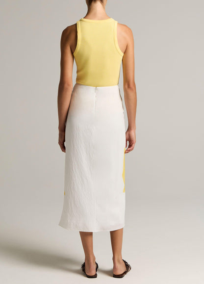 Painted Abstract Floral Draped Skirt - US 5841