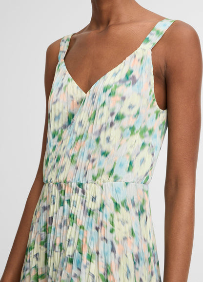 Painted Garden Pleated Slip Dress - US 7017