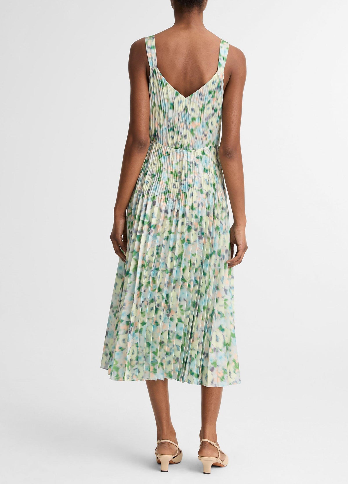 Painted Garden Pleated Slip Dress - US 7017