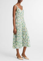 Painted Garden Pleated Slip Dress - US 7017