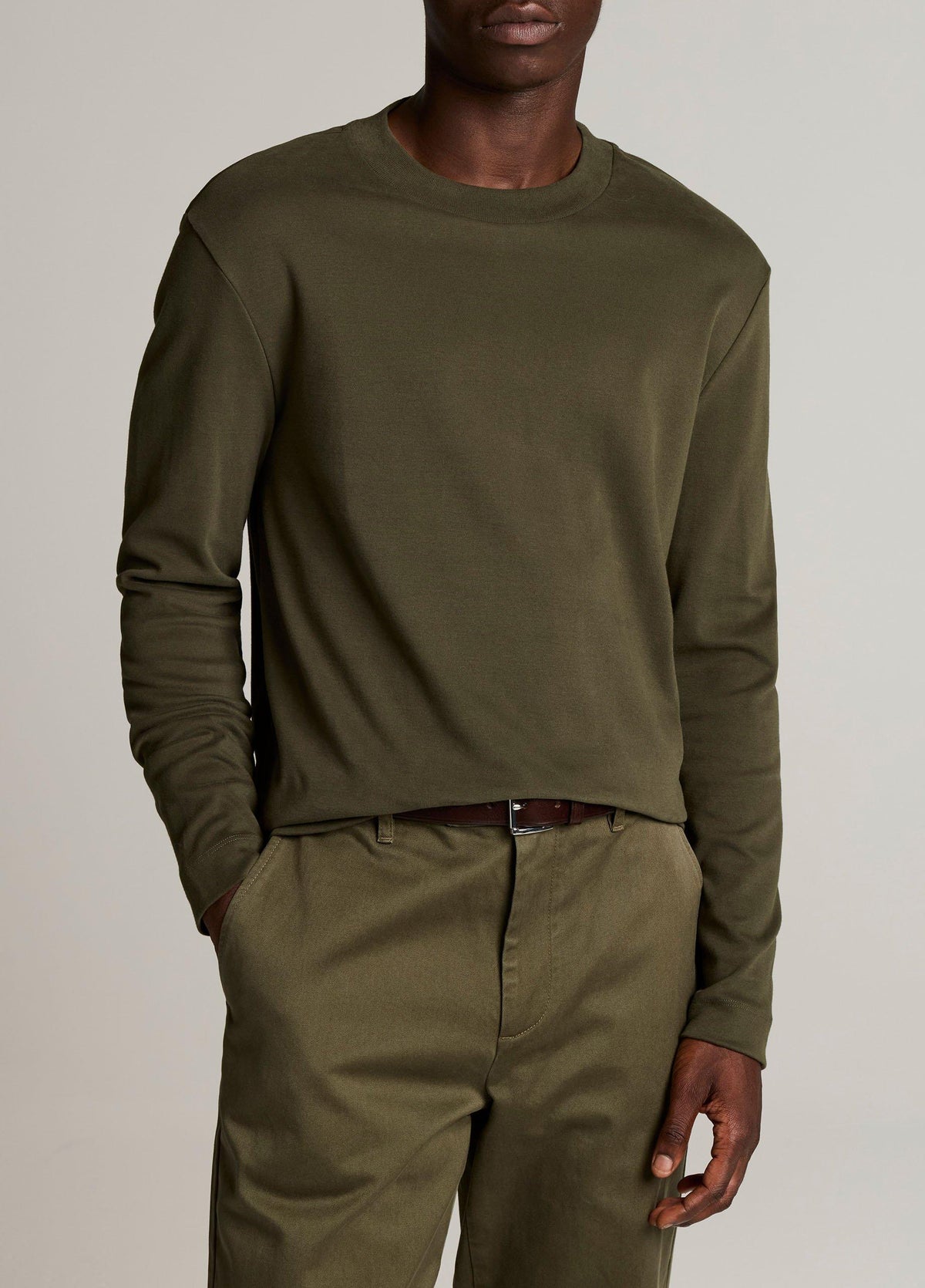 Peached-Face Cotton Jersey Long-Sleeve T-Shirt - US 8804