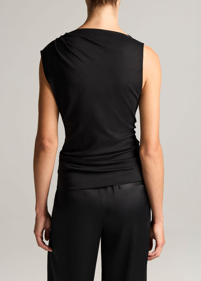 Pima Cotton Draped Sleeveless Top - US 8286
